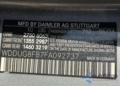 2015 Mercedes-Benz S 550 4Matic from USA, damaged, VIN WDDUG8FB7FA092737
